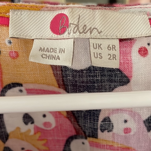 Boden parrot print linen mini dress - Picture 3 of 7